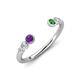 4 - Makena Amethyst and Green Garnet Open Wedding Band 