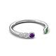 5 - Makena Amethyst and Green Garnet Open Wedding Band 