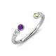 4 - Makena Amethyst and Peridot Open Wedding Band 