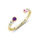 4 - Makena Amethyst and Pink Sapphire Open Wedding Band 