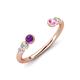 4 - Makena Amethyst and Pink Sapphire Open Wedding Band 
