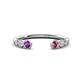 1 - Makena Amethyst and Pink Tourmaline Open Wedding Band 
