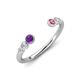 4 - Makena Amethyst and Pink Tourmaline Open Wedding Band 