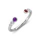 4 - Makena Amethyst and Red Garnet Open Wedding Band 