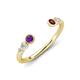 4 - Makena Amethyst and Red Garnet Open Wedding Band 