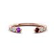 1 - Makena Amethyst and Red Garnet Open Wedding Band 