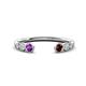 1 - Makena Amethyst and Red Garnet Open Wedding Band 