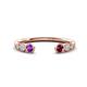 1 - Makena Amethyst and Rhodolite Garnet Open Wedding Band 
