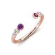4 - Makena Amethyst and Rhodolite Garnet Open Wedding Band 