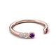 5 - Makena Amethyst and Rhodolite Garnet Open Wedding Band 