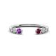 1 - Makena Amethyst and Rhodolite Garnet Open Wedding Band 