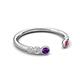 5 - Makena Amethyst and Ruby Open Wedding Band 