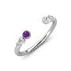 4 - Makena Amethyst and Lab Grown Diamonds Open Wedding Band 