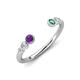 4 - Makena Amethyst and Created Alexandrite Open Wedding Band 