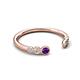 5 - Makena Amethyst and Created Alexandrite Open Wedding Band 