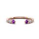 1 - Makena Amethyst and Lab Grown Diamonds Open Wedding Band 
