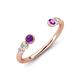 4 - Makena Amethyst and Lab Grown Diamonds Open Wedding Band 