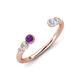 4 - Makena Amethyst and Aquamarine Open Wedding Band 