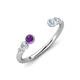 4 - Makena Amethyst and Aquamarine Open Wedding Band 