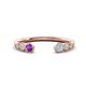 1 - Makena Amethyst and Aquamarine Open Wedding Band 