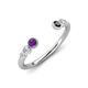 4 - Makena Amethyst and Black Diamond Open Wedding Band 