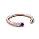 5 - Makena Amethyst and Blue Diamond Open Wedding Band 
