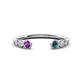 1 - Makena Amethyst and Blue Diamond Open Wedding Band 