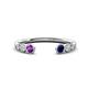 1 - Makena Amethyst and Blue Sapphire Open Wedding Band 