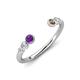 4 - Makena Amethyst and Smoky Quartz Open Wedding Band 