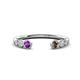1 - Makena Amethyst and Smoky Quartz Open Wedding Band 