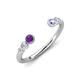 4 - Makena Amethyst and Tanzanite Open Wedding Band 