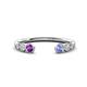 1 - Makena Amethyst and Tanzanite Open Wedding Band 