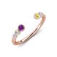 4 - Makena Amethyst and Yellow Sapphire Open Wedding Band 