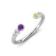 4 - Makena Amethyst and Yellow Sapphire Open Wedding Band 