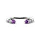 1 - Makena Amethyst and Lab Grown Diamonds Open Wedding Band 