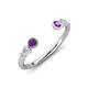 4 - Makena Amethyst and Lab Grown Diamonds Open Wedding Band 