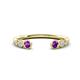 1 - Makena Amethyst and Lab Grown Diamonds Open Wedding Band 