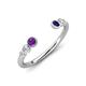4 - Makena Amethyst and Blue Sapphire Open Wedding Band 