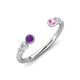 4 - Makena Amethyst and Pink Sapphire Open Wedding Band 