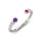 4 - Makena Amethyst and Ruby Open Wedding Band 