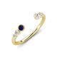 4 - Makena Blue Sapphire and Lab Grown Diamonds Open Wedding Band 
