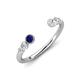 4 - Makena Blue Sapphire and Lab Grown Diamonds Open Wedding Band 