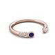 5 - Makena Blue Sapphire and Lab Grown Diamonds Open Wedding Band 
