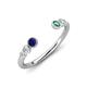 4 - Makena Blue Sapphire and Created Alexandrite Open Wedding Band 