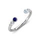 4 - Makena Blue Sapphire and Aquamarine Open Wedding Band 