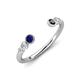 4 - Makena Blue Sapphire and Black Diamond Open Wedding Band 