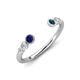 4 - Makena Blue Sapphire and Blue Diamond Open Wedding Band 