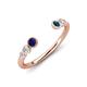 4 - Makena Blue Sapphire and Blue Diamond Open Wedding Band 