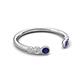 5 - Makena Blue Sapphire and Lab Grown Diamonds Open Wedding Band 