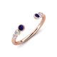 4 - Makena Blue Sapphire and Lab Grown Diamonds Open Wedding Band 